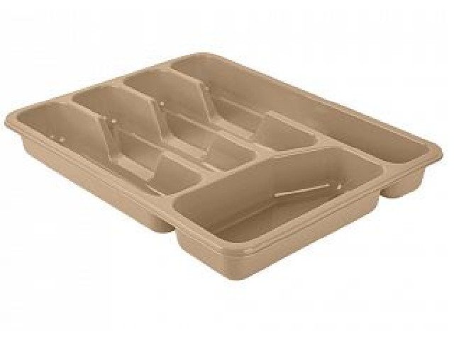 Лоток для столовых приборов Plast Team 330х260х43 мм шоколадный мокко